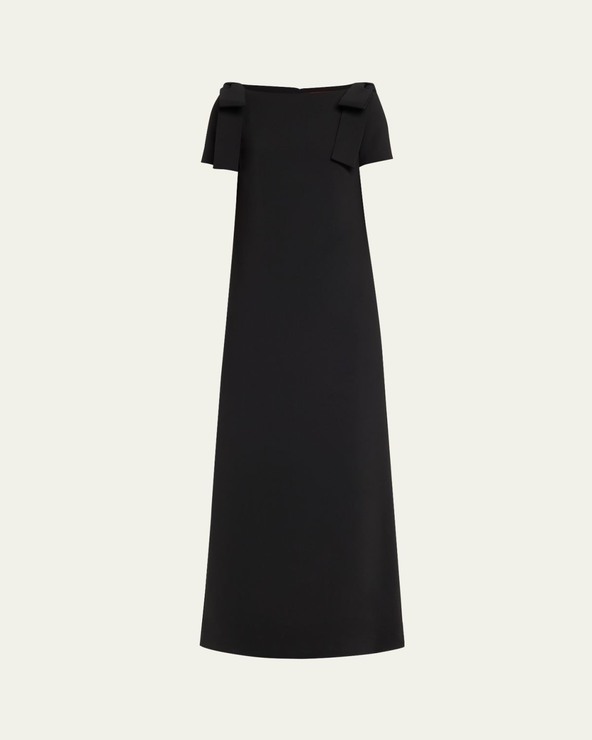 Carolina Herrera Shoulder Bow Crepe Column Gown