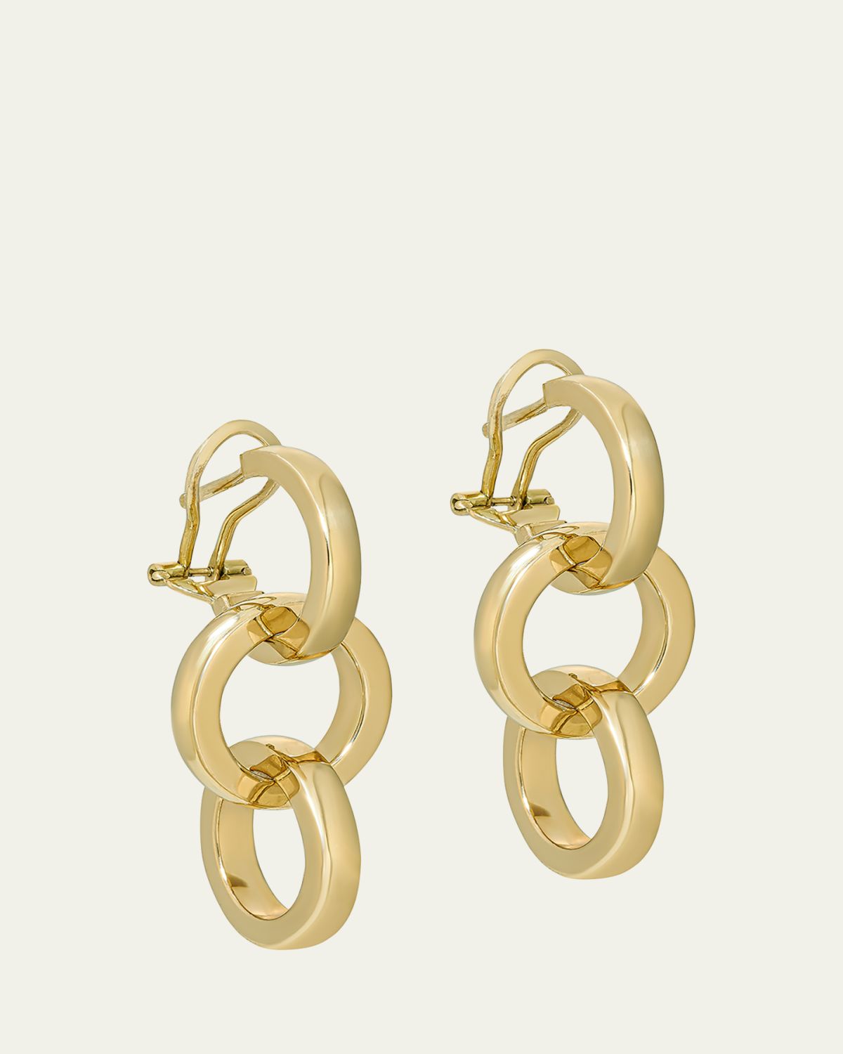 L. Klein Duetto 18k Yellow Gold Polished Triple Earrings