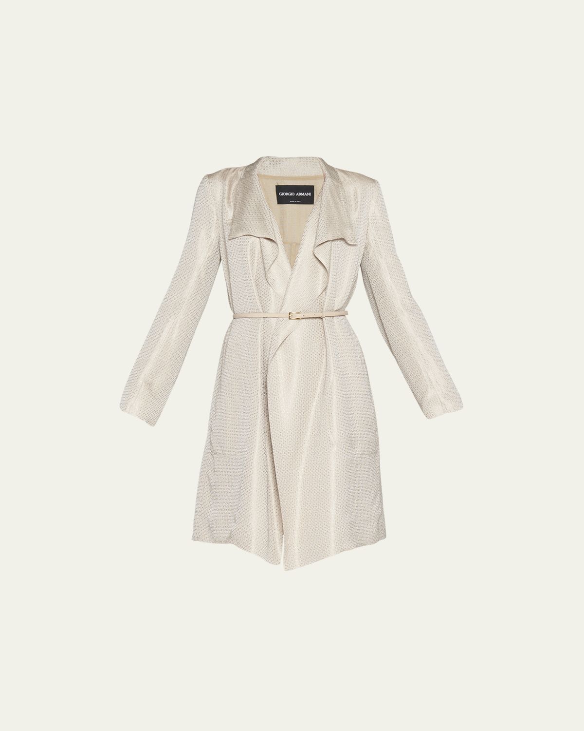 Giorgio Armani Belted Metallic Wrap Coat | Thumbnail 6 Giorgio Armani Belted Metallic Wrap Coat | Thumbnail 6