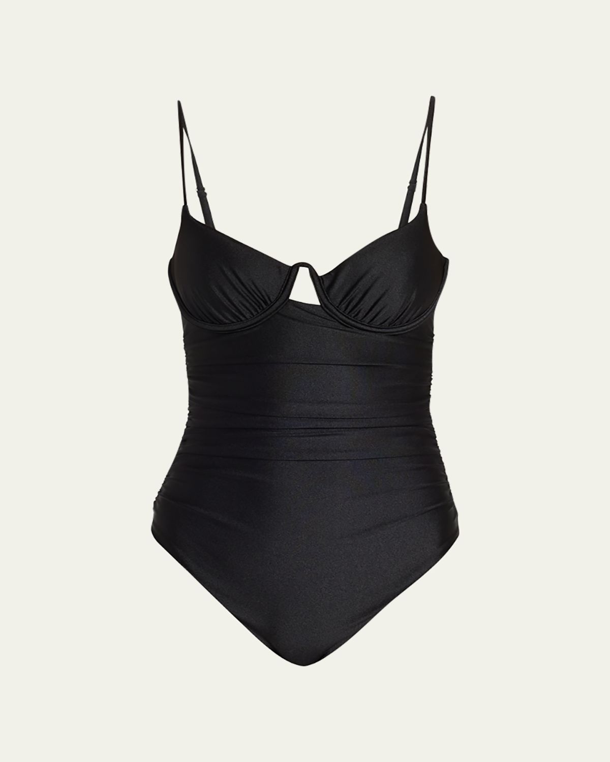SIMKHAI Laine Draped Satin Underwire One-Piece Swimsuit | Thumbnail 6 SIMKHAI Laine Draped Satin Underwire One-Piece Swimsuit | Thumbnail 6
