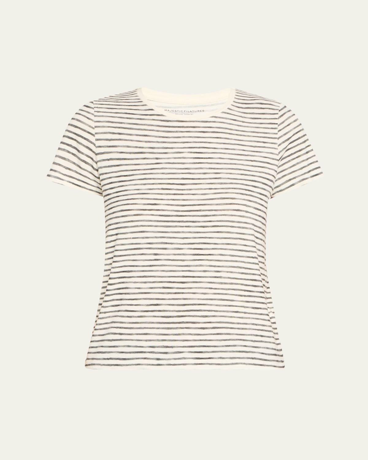 Majestic Filatures Cotton Striped Boat-Neck Tee