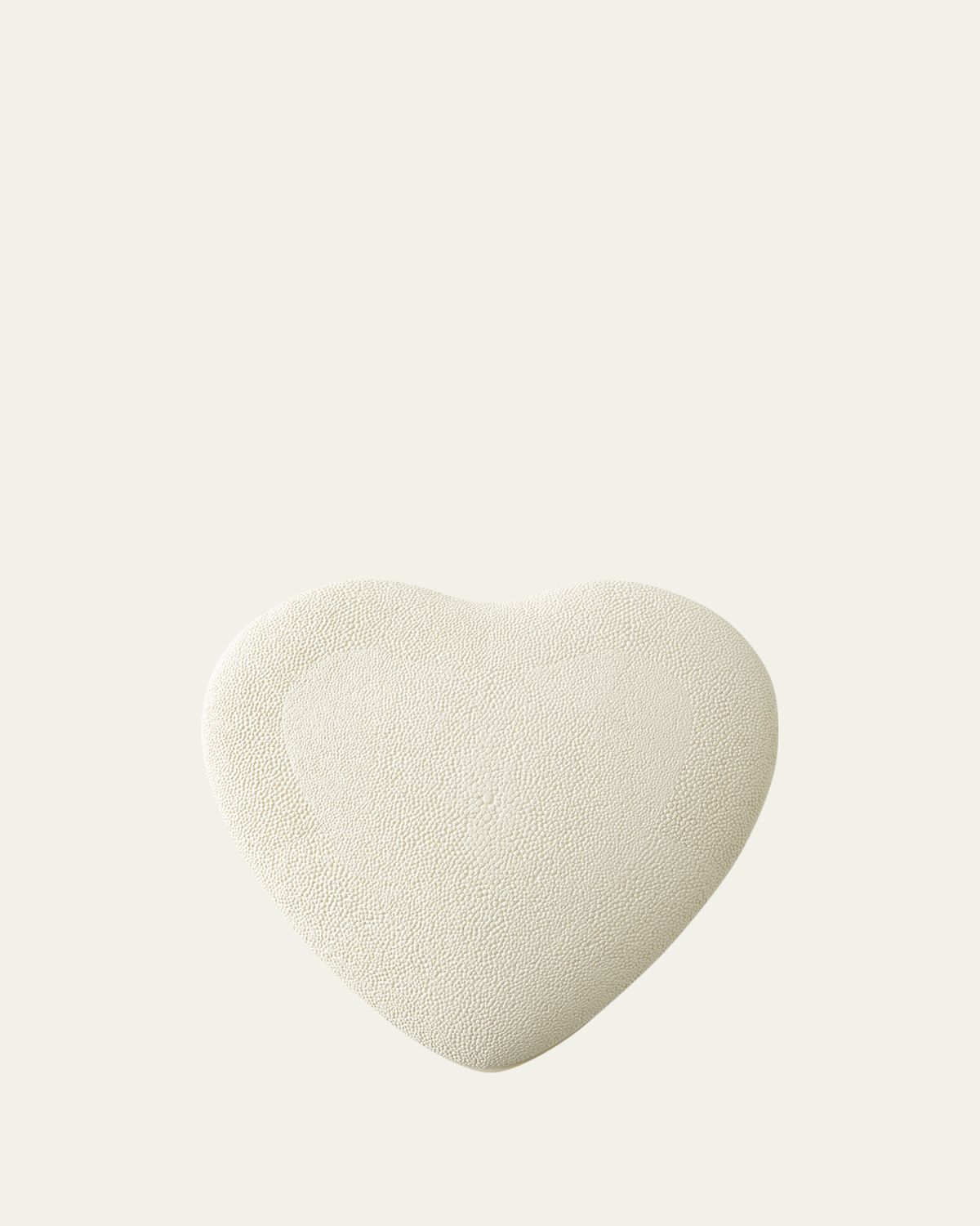 AERIN Faux Shagreen Heart Jewelry Box, Cream | Thumbnail 4