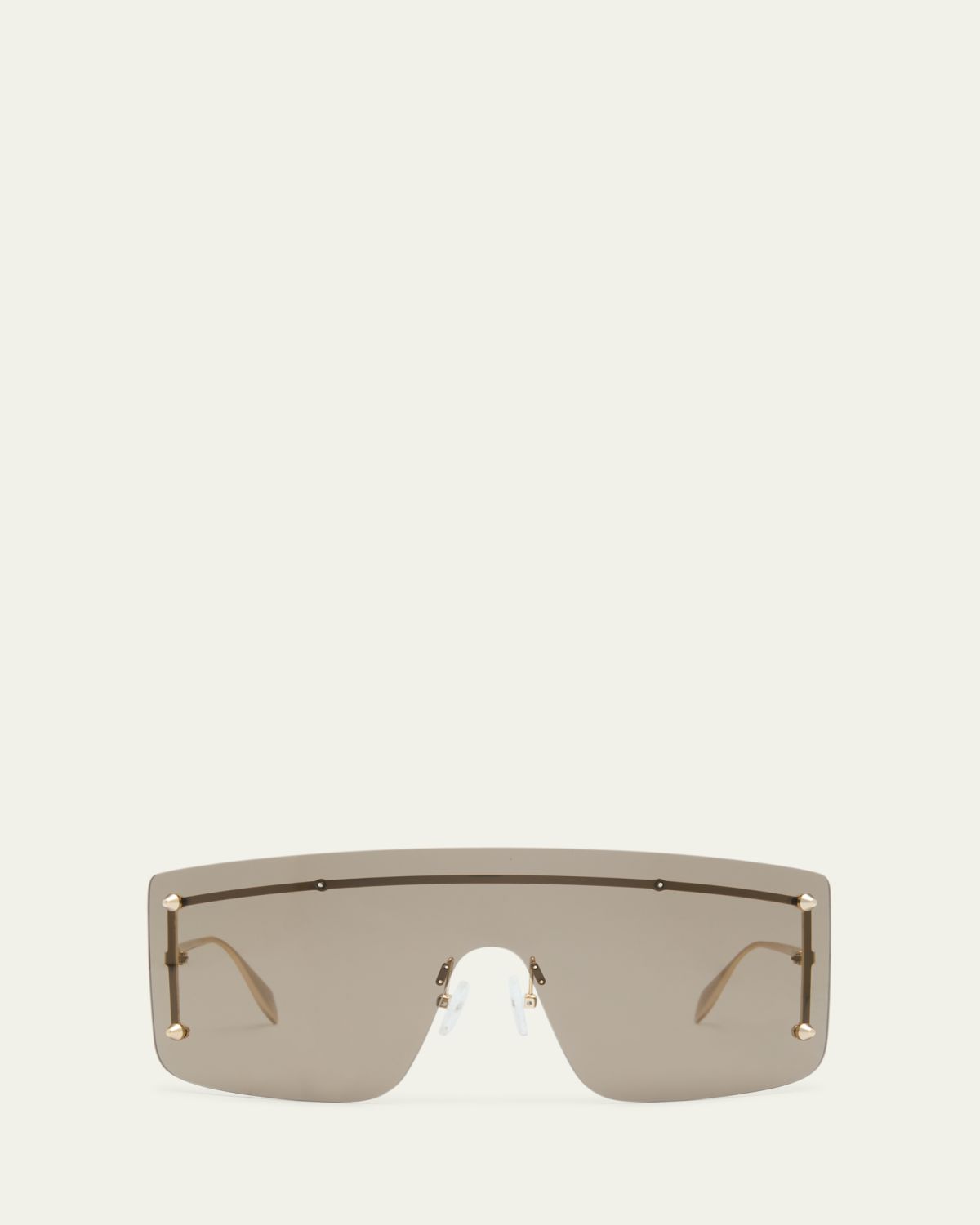 McQueen Studded Zinc Alloy Shield Sunglasses