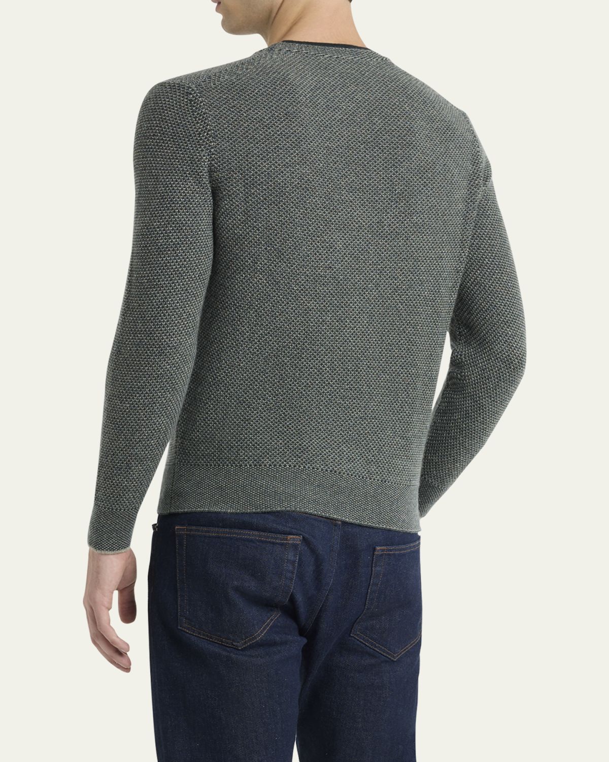 Loro Piana Men's Cashmere Girocollo City Crewneck Sweater | Thumbnail 3 Loro Piana Men's Cashmere Girocollo City Crewneck Sweater | Thumbnail 3