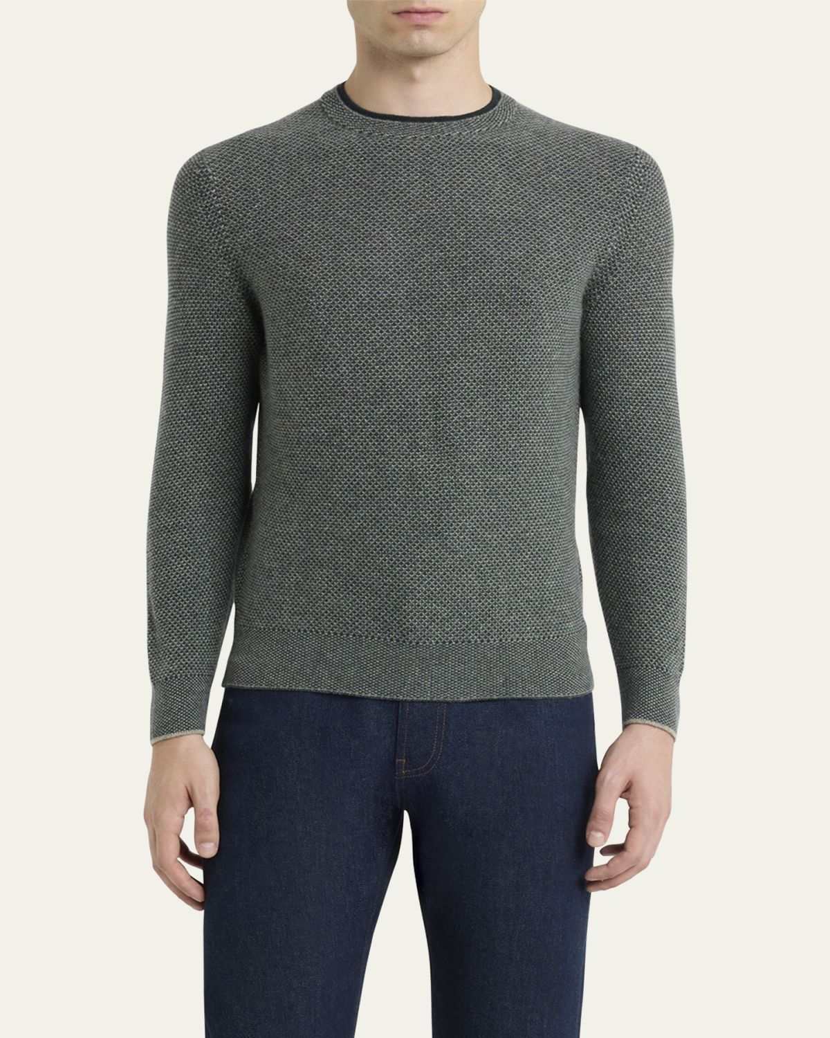 Loro Piana Men's Cashmere Girocollo City Crewneck Sweater | Thumbnail 4 Loro Piana Men's Cashmere Girocollo City Crewneck Sweater | Thumbnail 4