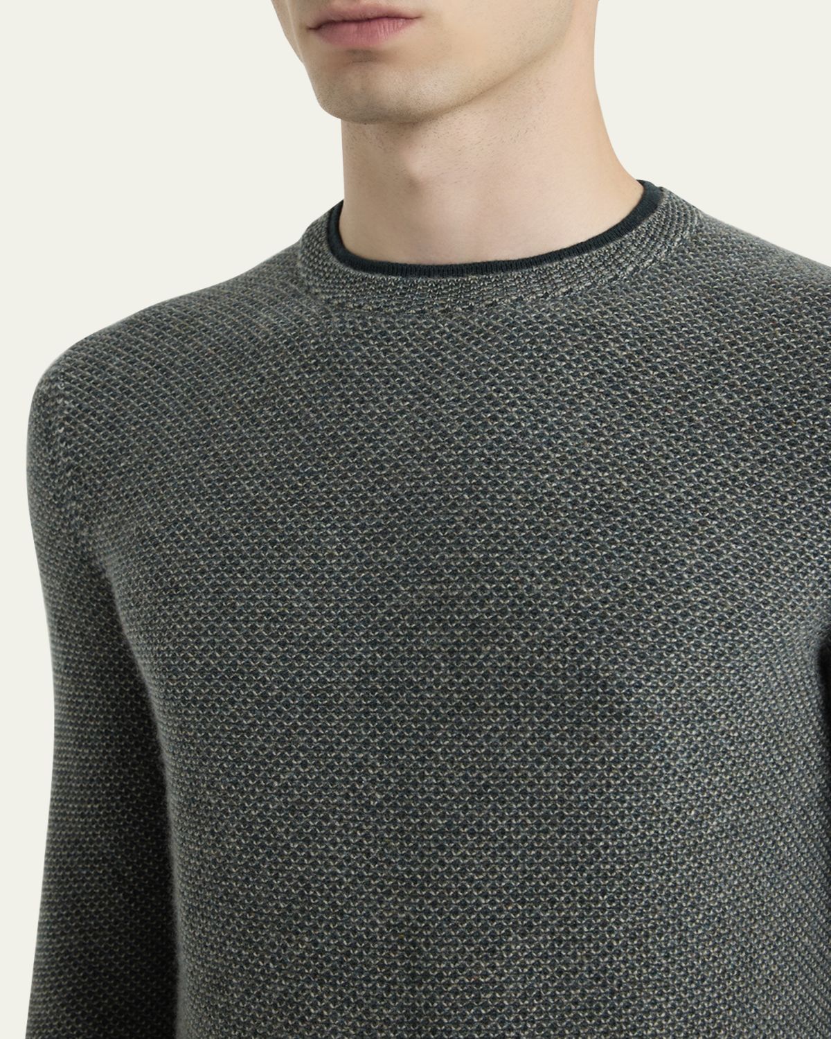 Loro Piana Men's Cashmere Girocollo City Crewneck Sweater | Thumbnail 5 Loro Piana Men's Cashmere Girocollo City Crewneck Sweater | Thumbnail 5