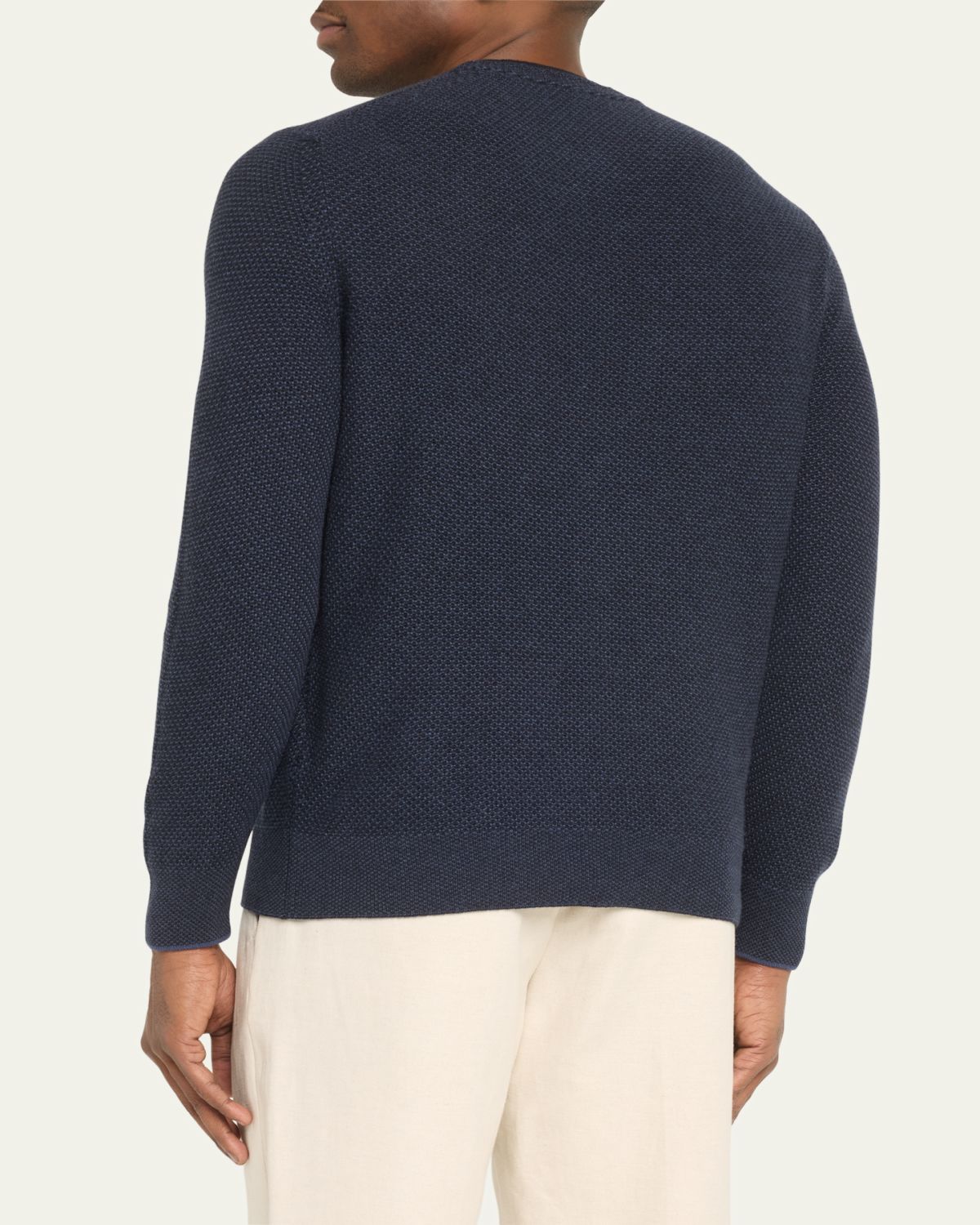 Loro Piana Men's Cashmere Girocollo City Crewneck Sweater | Thumbnail 7 Loro Piana Men's Cashmere Girocollo City Crewneck Sweater | Thumbnail 7