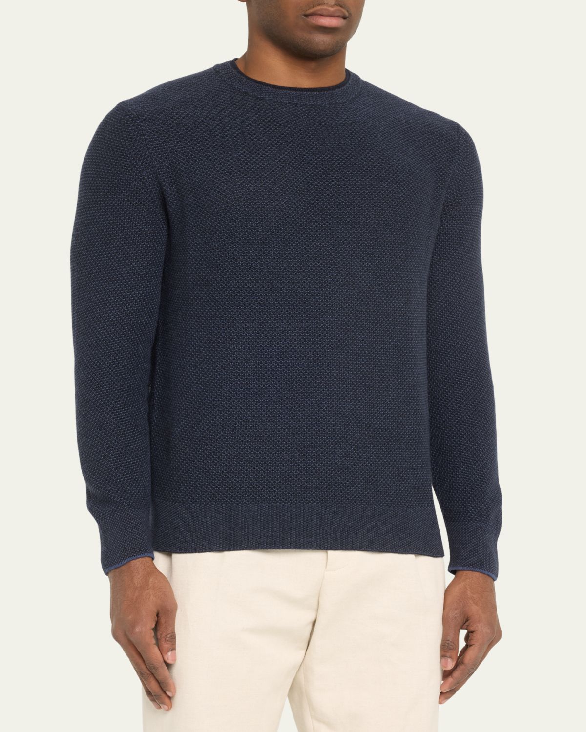 Loro Piana Men's Cashmere Girocollo City Crewneck Sweater | Thumbnail 8 Loro Piana Men's Cashmere Girocollo City Crewneck Sweater | Thumbnail 8
