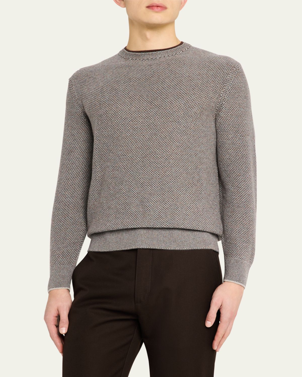 Loro Piana Men's Cashmere Girocollo City Crewneck Sweater | Thumbnail 12 Loro Piana Men's Cashmere Girocollo City Crewneck Sweater | Thumbnail 12
