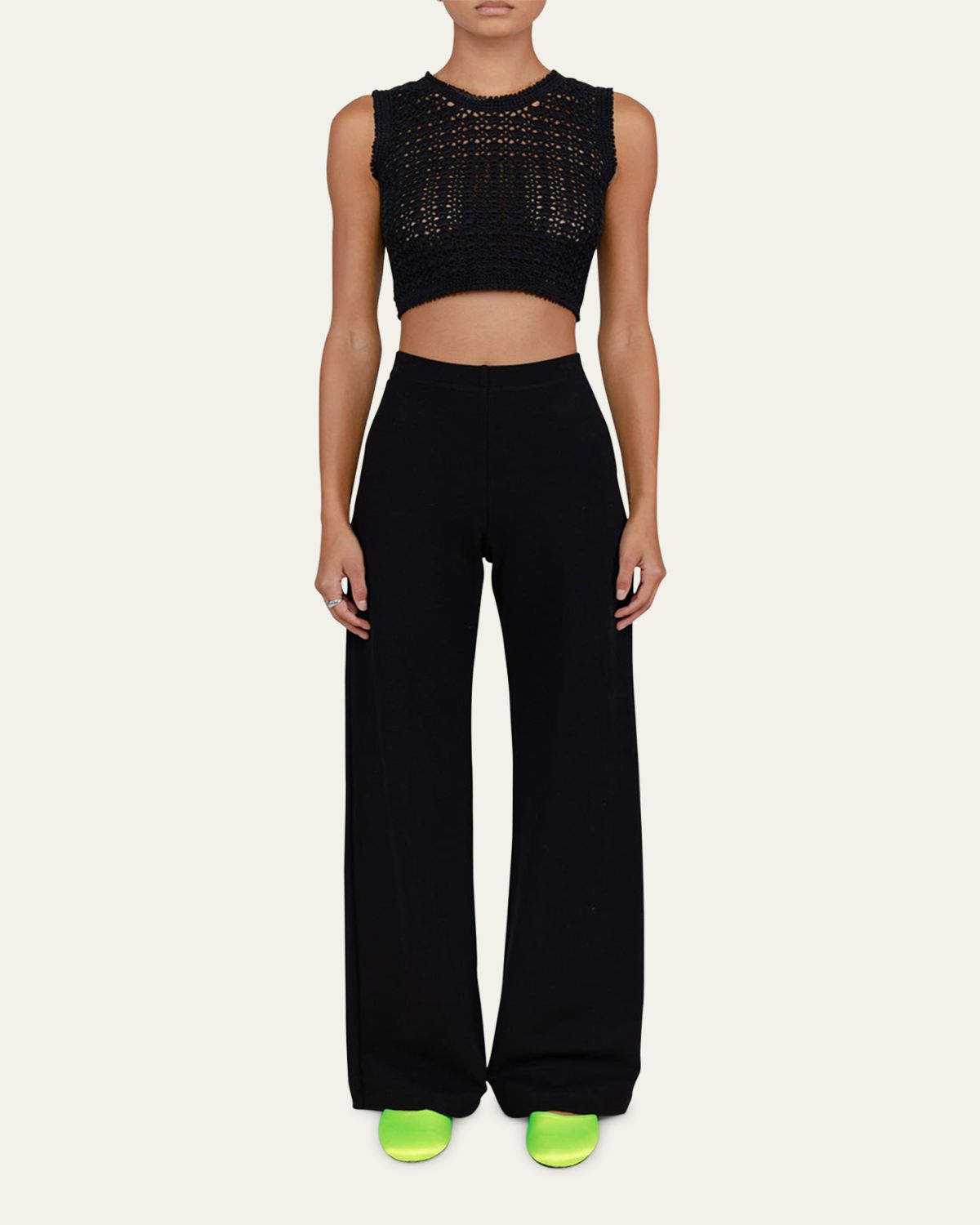 LESET Rio Wide-Leg Ponte Pants
