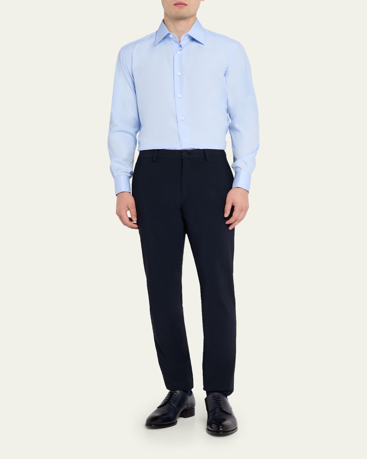 Brioni Men's Solid Cotton French-Cuff Sport Shirt | Thumbnail 2