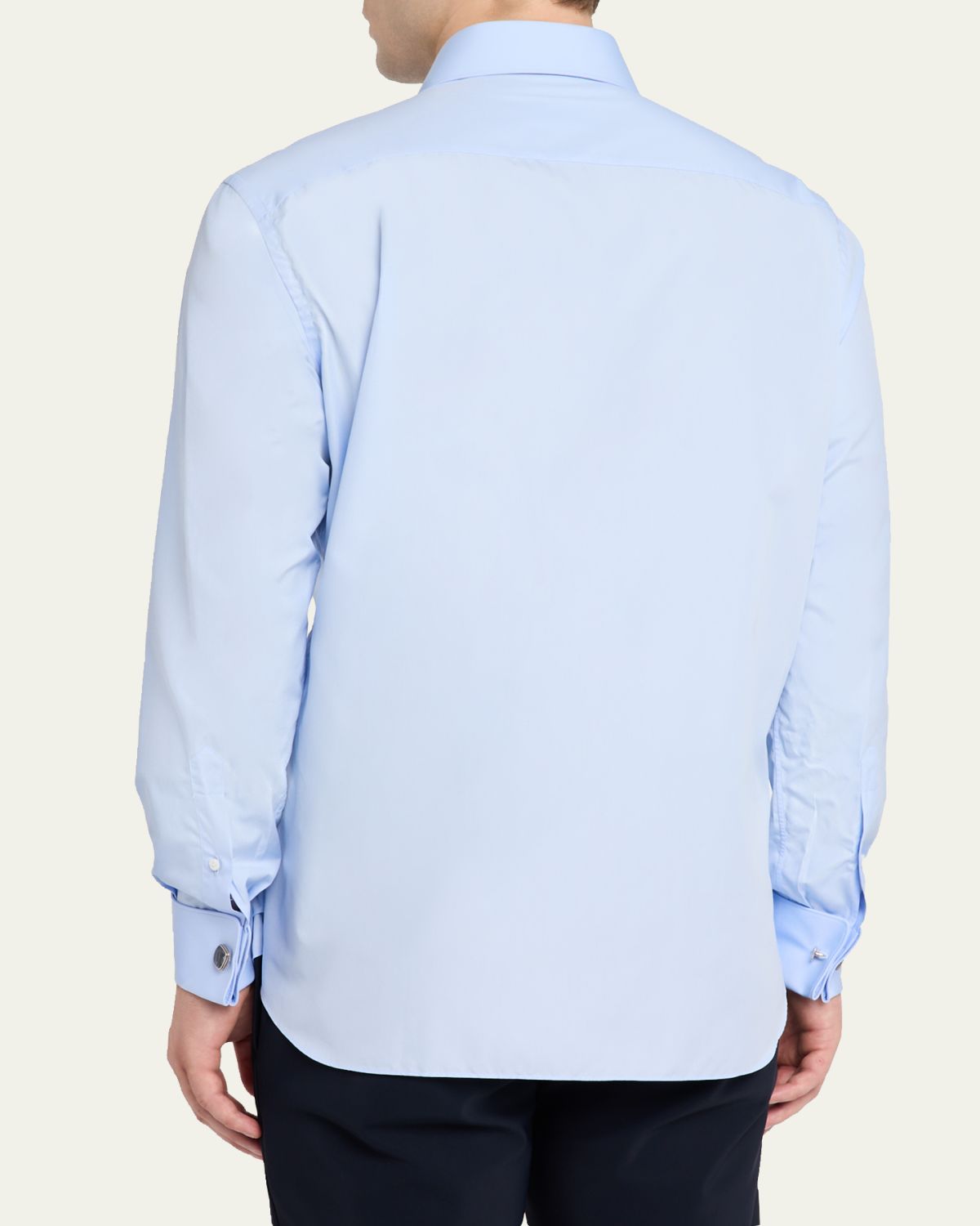 Brioni Men's Solid Cotton French-Cuff Sport Shirt | Thumbnail 3