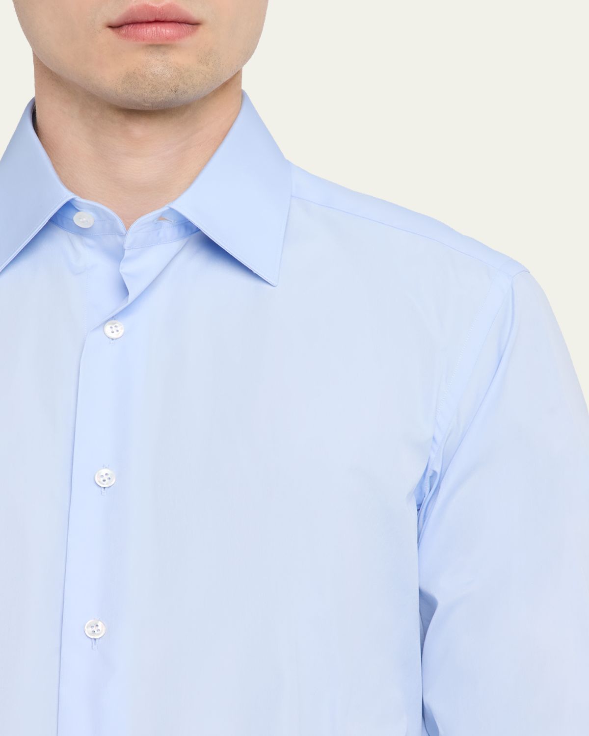 Brioni Men's Solid Cotton French-Cuff Sport Shirt | Thumbnail 5