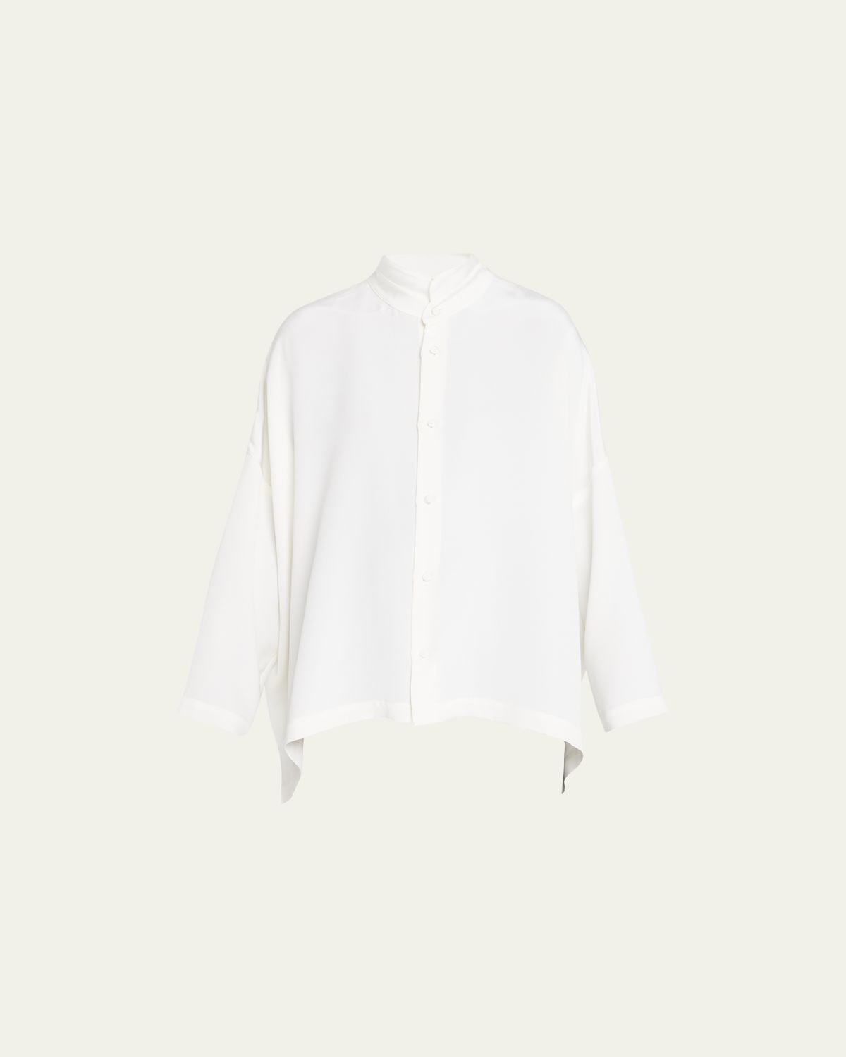 Eskandar Wide Longer Back Double Stand Collar Shirt (Mid Plus)