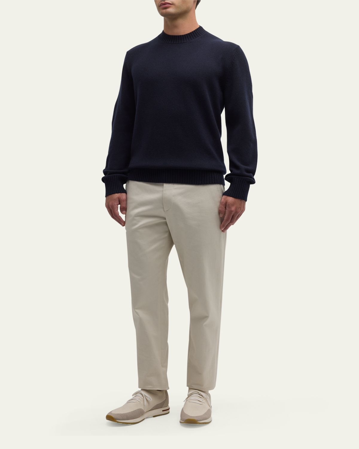 Loro Piana Men's Girocollo Baby Cashmere Crewneck Sweater | Thumbnail 2 Loro Piana Men's Girocollo Baby Cashmere Crewneck Sweater | Thumbnail 2
