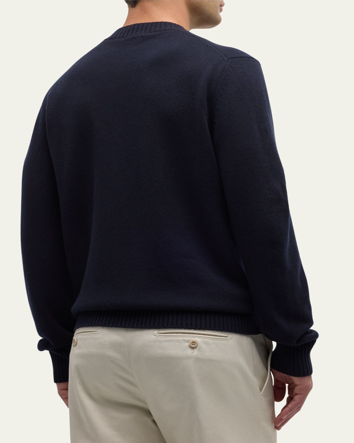 Loro Piana Men's Girocollo Baby Cashmere Crewneck Sweater | Thumbnail 3 Loro Piana Men's Girocollo Baby Cashmere Crewneck Sweater | Thumbnail 3