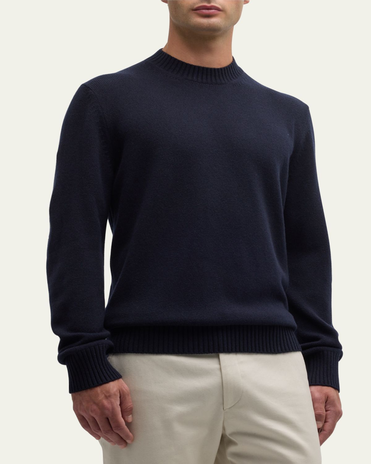 Loro Piana Men's Girocollo Baby Cashmere Crewneck Sweater | Thumbnail 4 Loro Piana Men's Girocollo Baby Cashmere Crewneck Sweater | Thumbnail 4