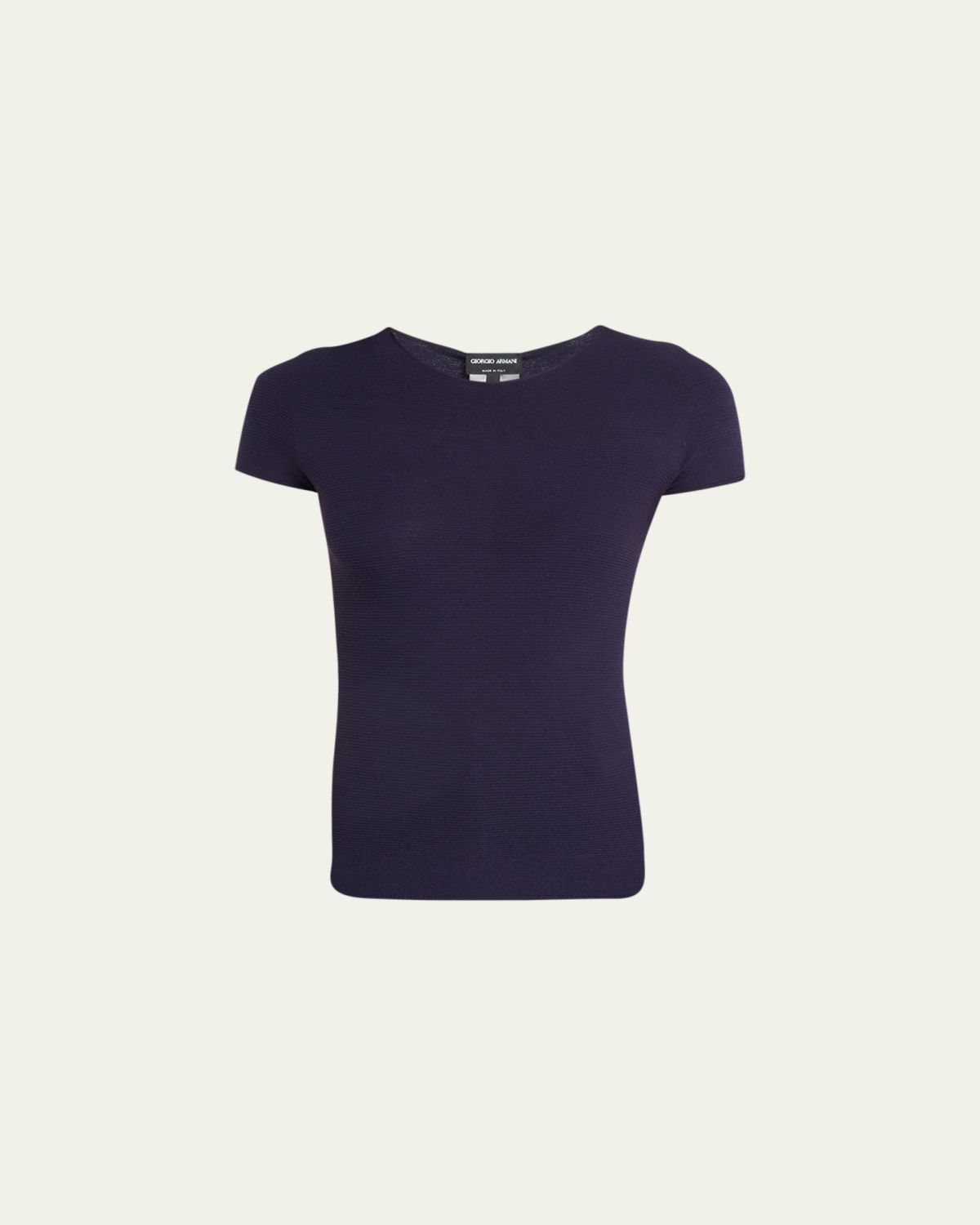 Giorgio Armani Rib Knit Short-Sleeve Top