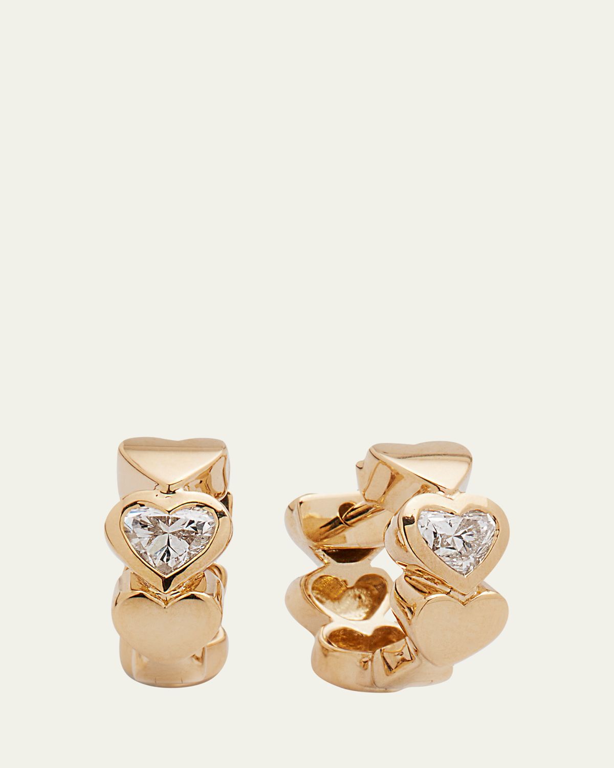 Sydney Evan 14k Gold Diamond Hearts Hoop Earrings | Thumbnail 5