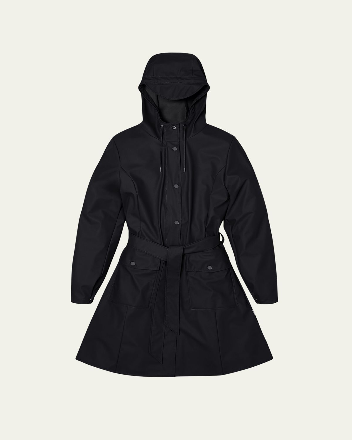 Rains Curve Belted Trench Coat with Drawstring Hood | Thumbnail 5