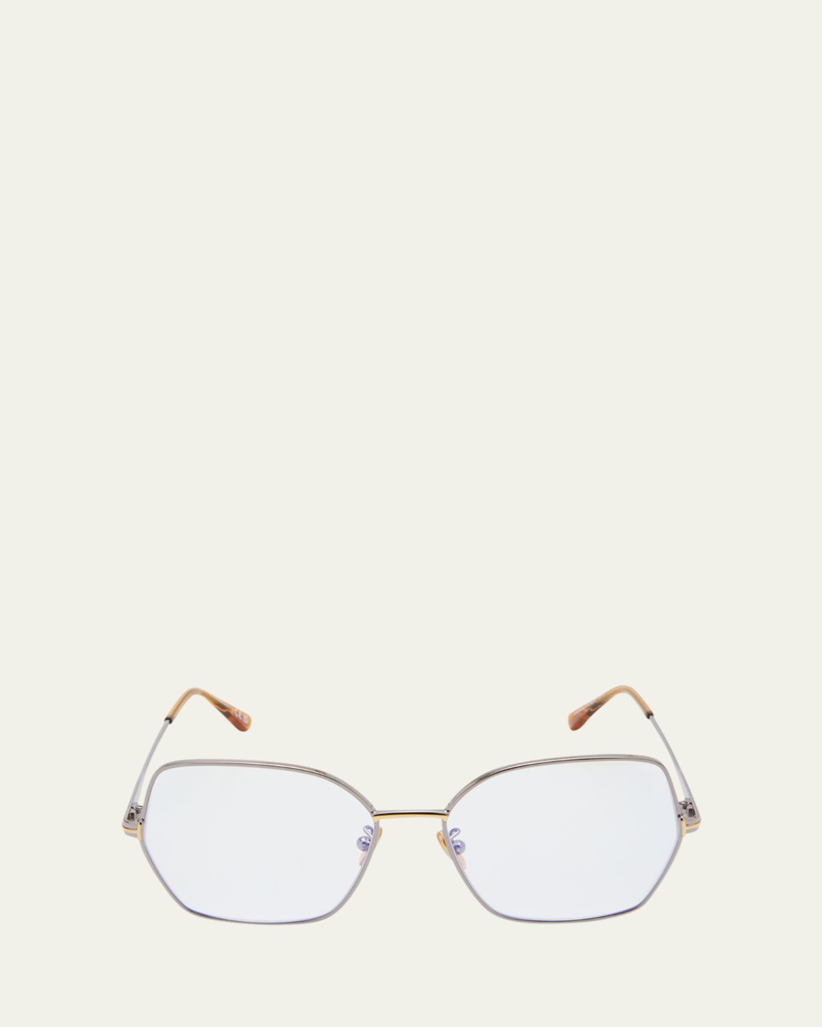 TOM FORD Blue Blocking Two-Tone Metal Butterly Glasses