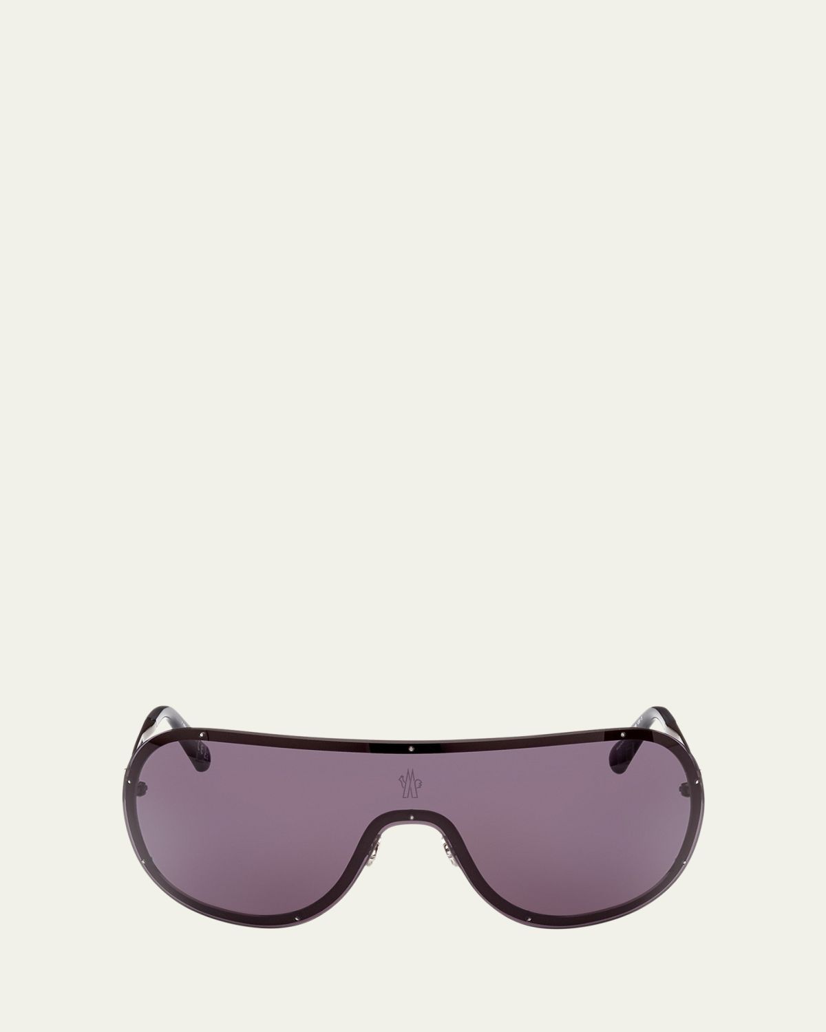 Moncler Gunmetal Logo Metal Alloy Shield Sunglasses