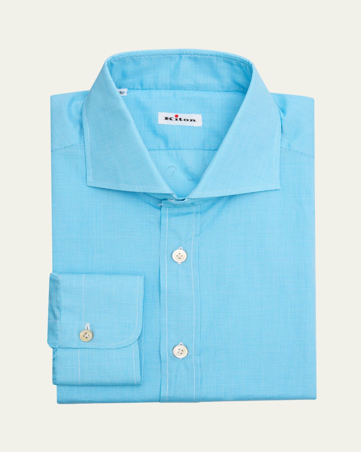 Kiton Men's Micro-Houndstooth Dress Shirt