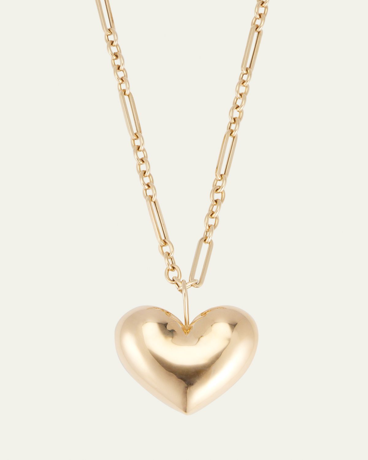 Brent Neale All Gold Puff Heart Pendant on Chain Necklace, 18"L | Thumbnail 5