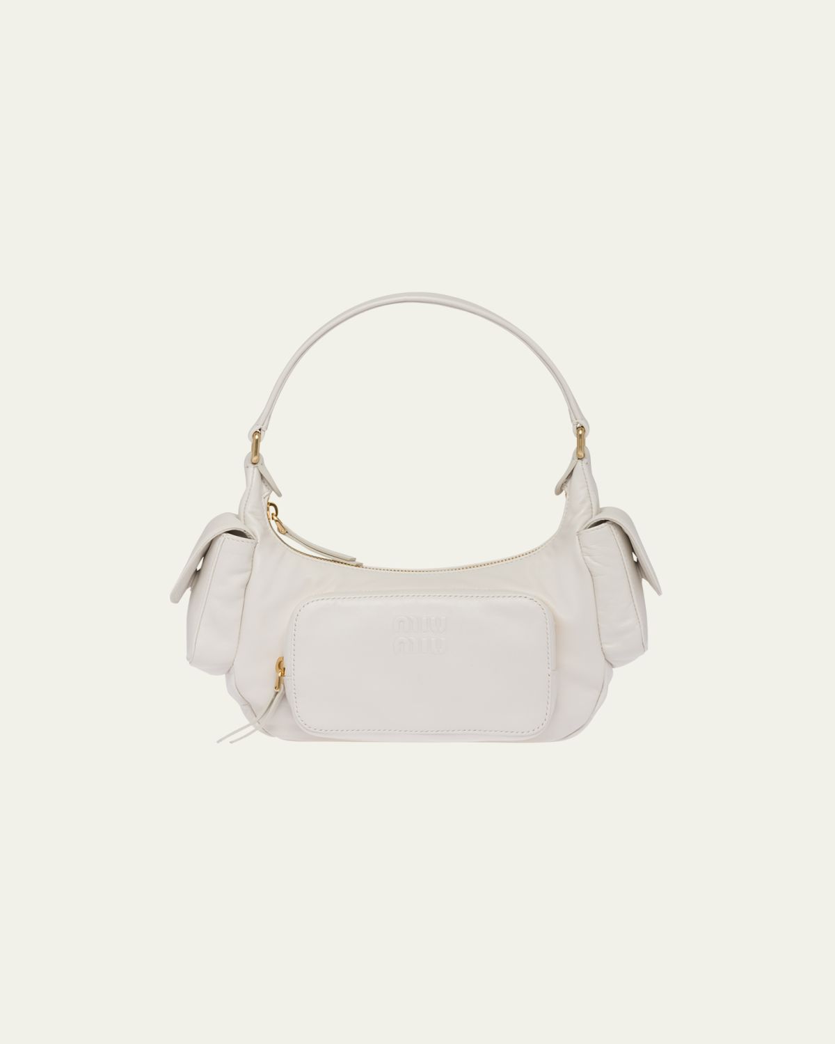 Miu Miu Pocket Napa Leather Shoulder Bag