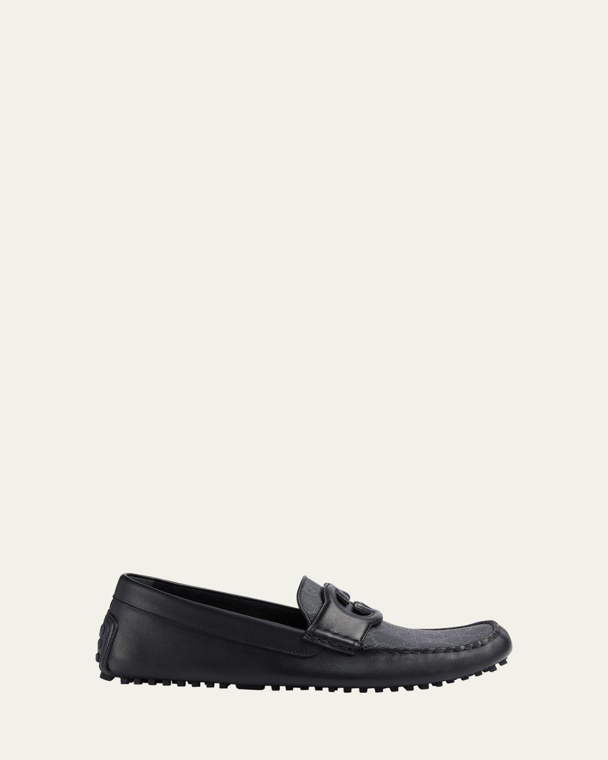 Gucci Men's Ayrton Interlocking G Leather Drivers