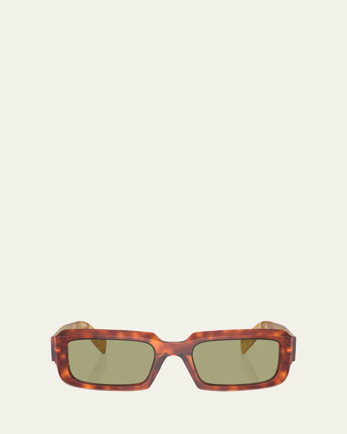 Prada Geometric Logo Acetate & Plastic Rectangle Sunglasses
