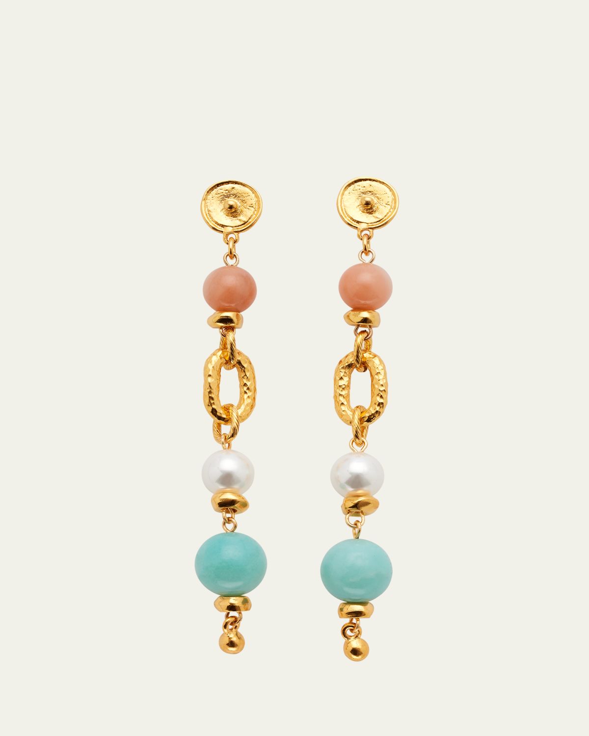 Ben-Amun Pearly, Rose Quartz and Amazonite Earrings | Thumbnail 5 Ben-Amun Pearly, Rose Quartz and Amazonite Earrings | Thumbnail 5