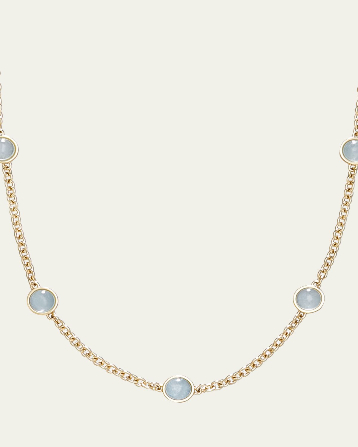 L. Klein 18k Gold Bubbles Aquamarine Chain Necklace