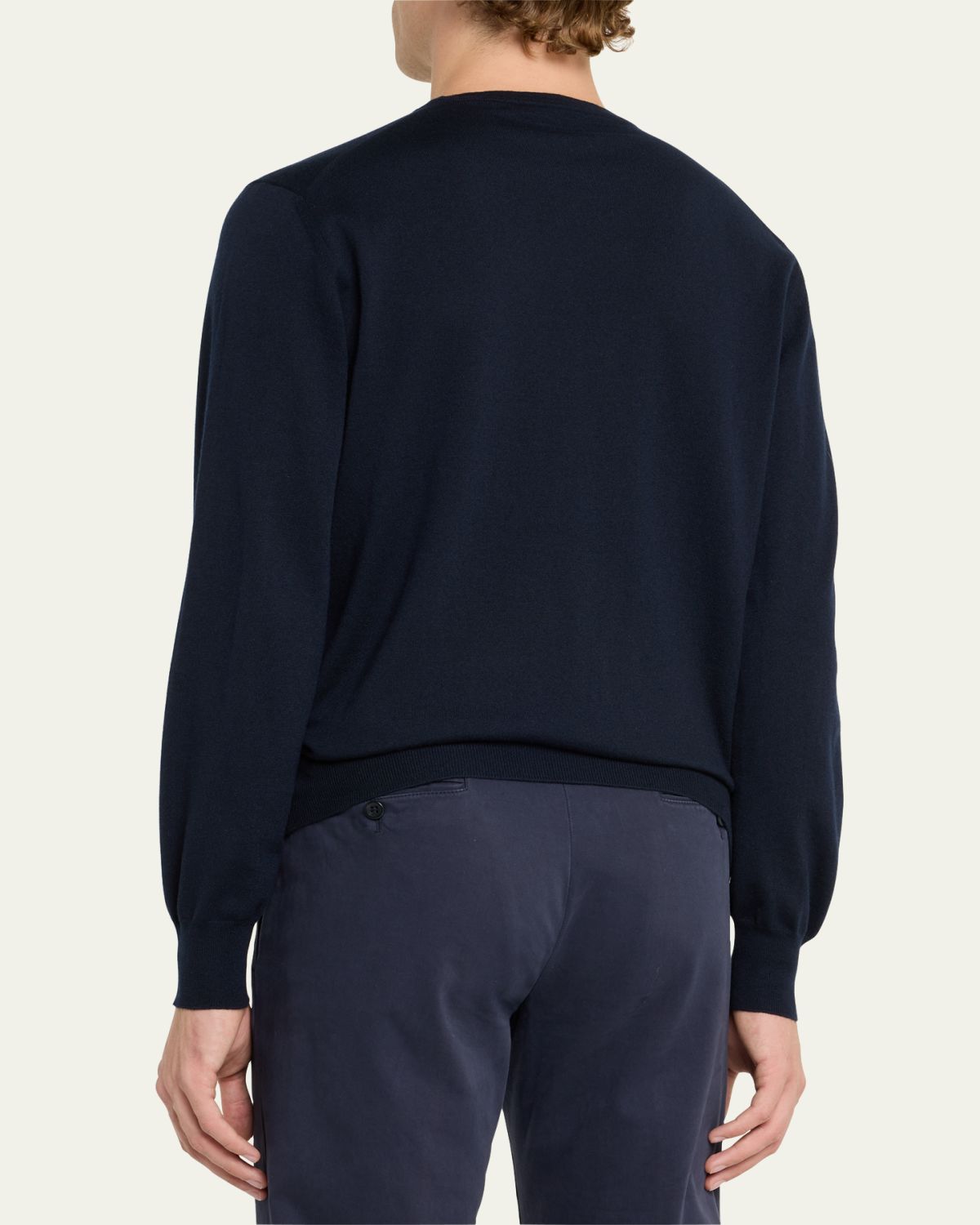 Loro Piana Men's Girocollo Cash Light Crewneck Sweater | Thumbnail 3 Loro Piana Men's Girocollo Cash Light Crewneck Sweater | Thumbnail 3