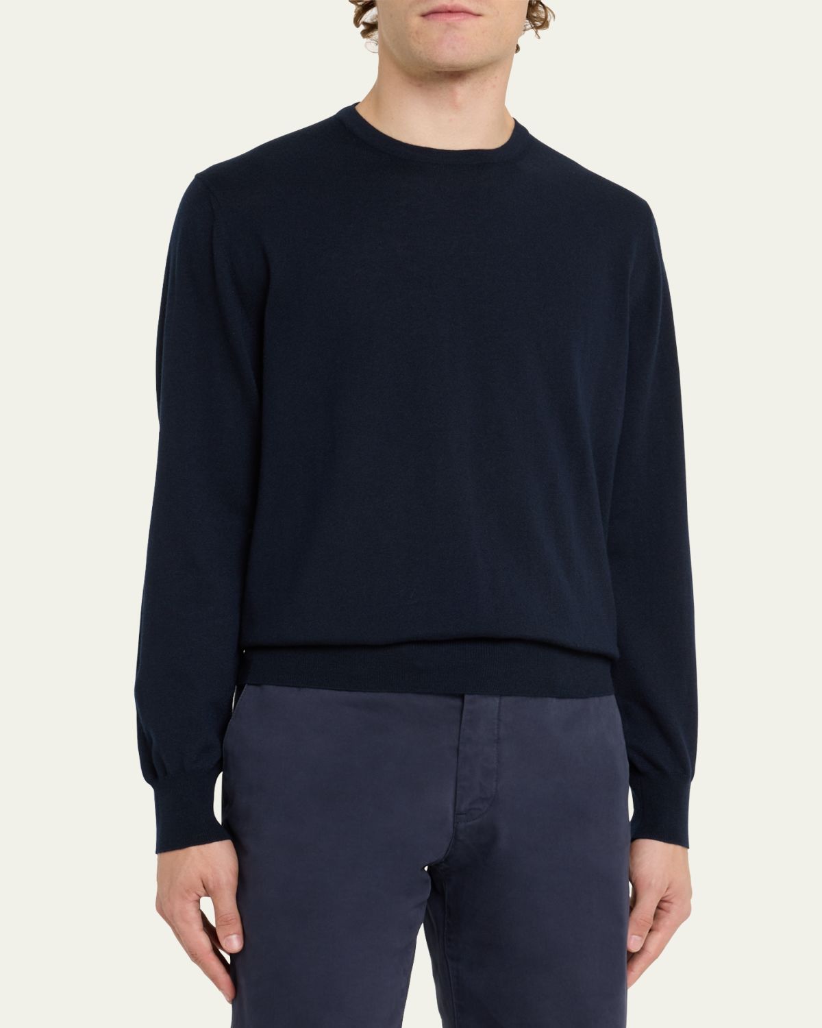Loro Piana Men's Girocollo Cash Light Crewneck Sweater | Thumbnail 4 Loro Piana Men's Girocollo Cash Light Crewneck Sweater | Thumbnail 4