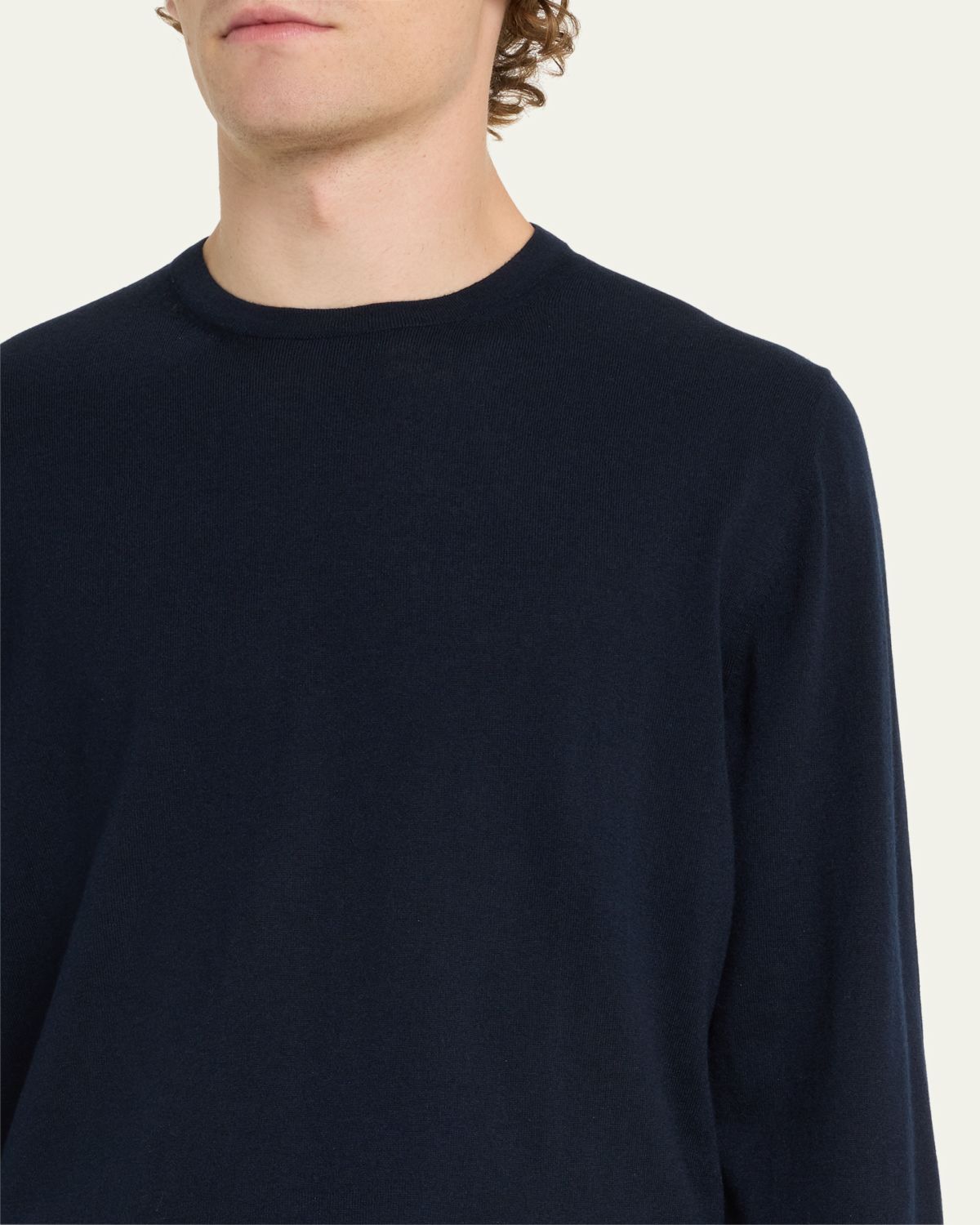 Loro Piana Men's Girocollo Cash Light Crewneck Sweater | Thumbnail 5 Loro Piana Men's Girocollo Cash Light Crewneck Sweater | Thumbnail 5