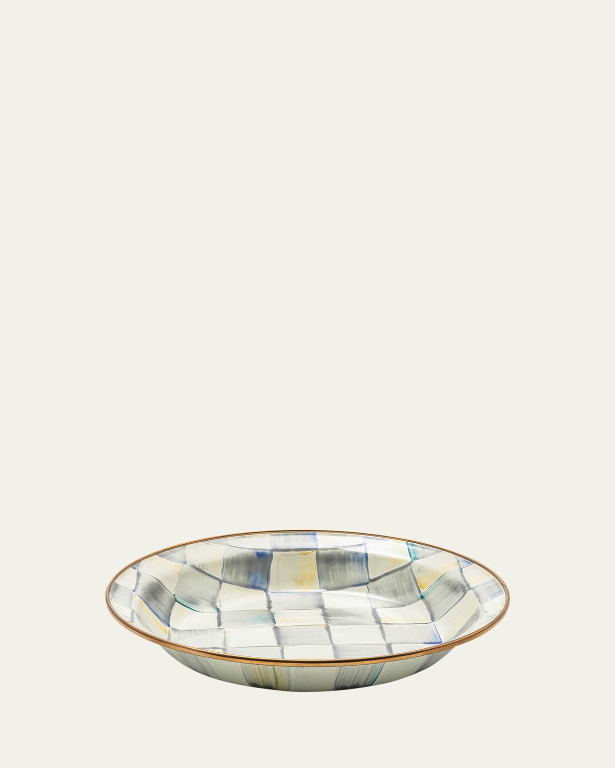 MacKenzie-Childs Sterling Check Enamel Pie Plate