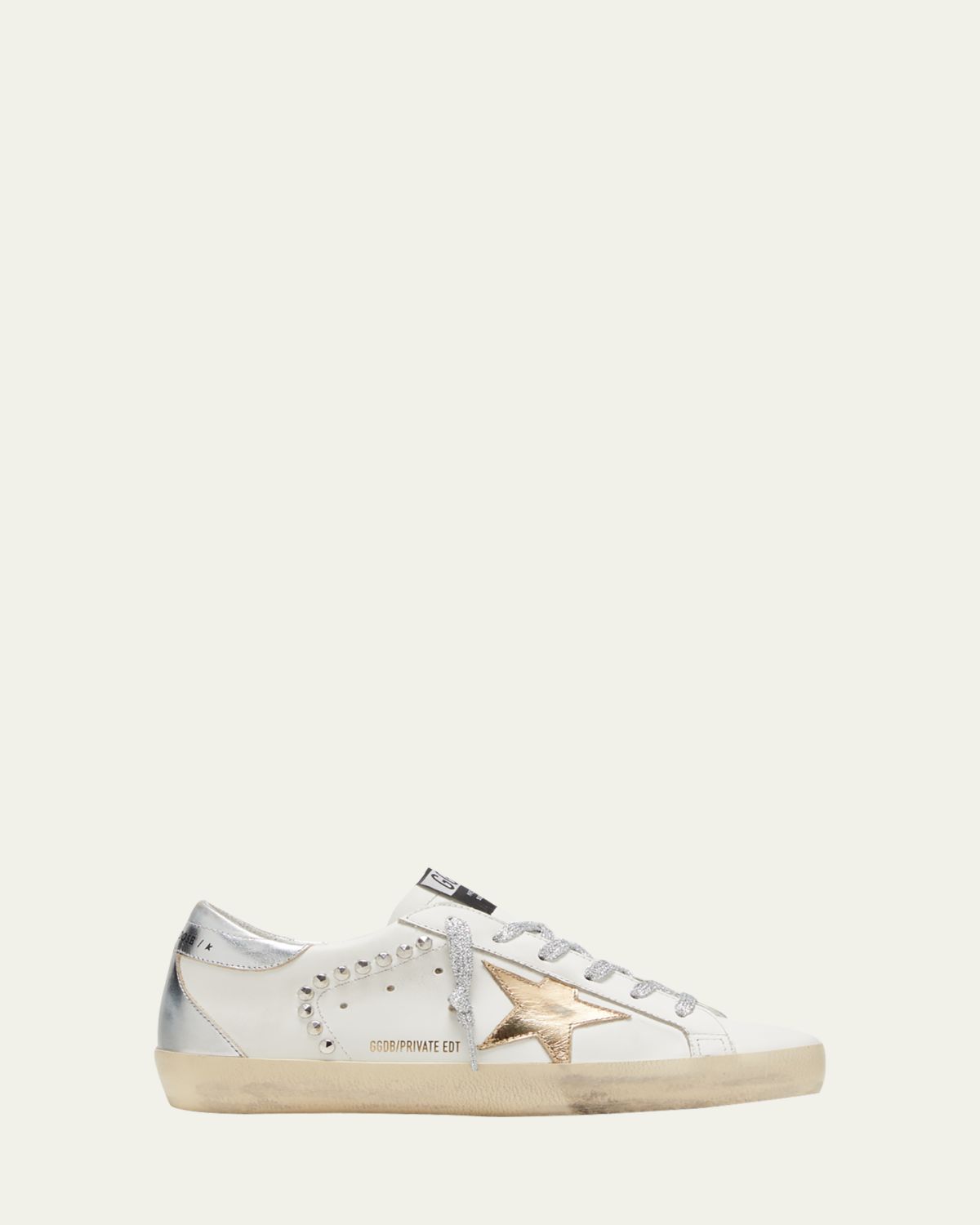 Golden Goose Super-Star Metallic Stud Low-Top Sneakers