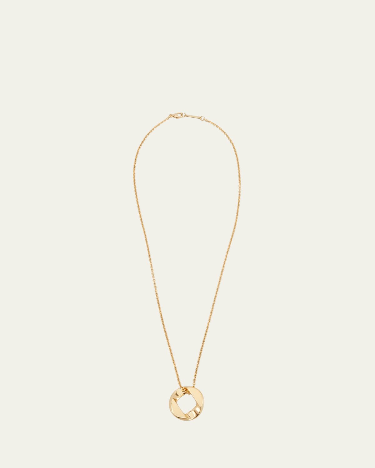 Verdura 18k Yellow Gold Curb Link Pendant Necklace