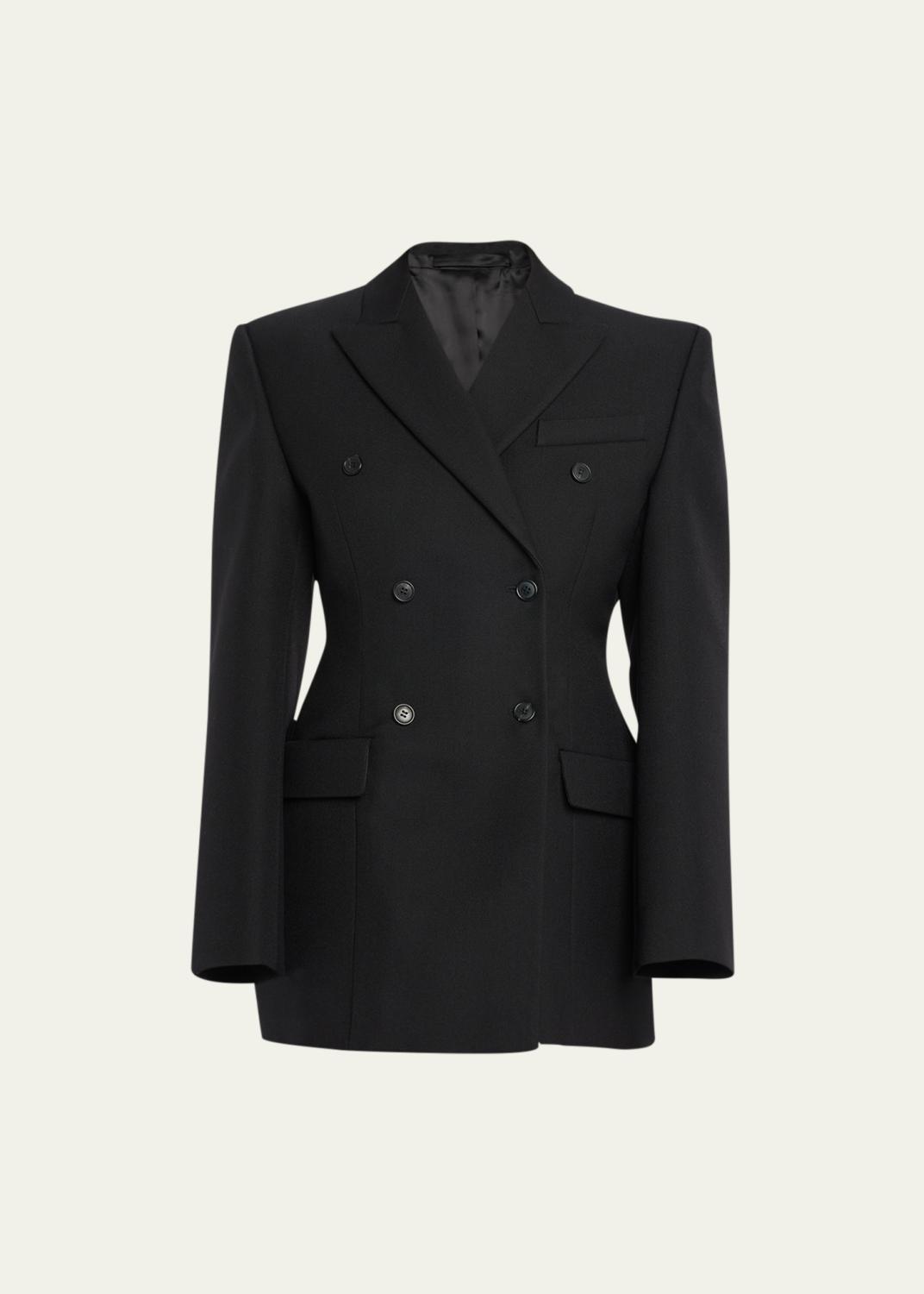 WARDROBE.NYC Double-Breasted Contour Wool Blazer | Image 1 WARDROBE.NYC Double-Breasted Contour Wool Blazer | Image 1