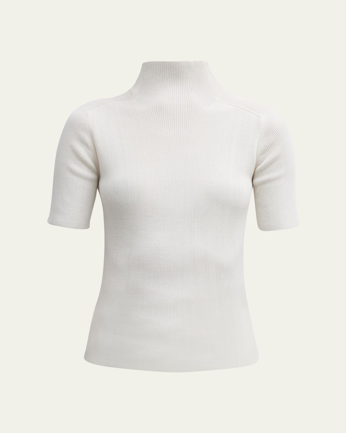 Lafayette 148 New York Ribbed Mock-Neck Sweater