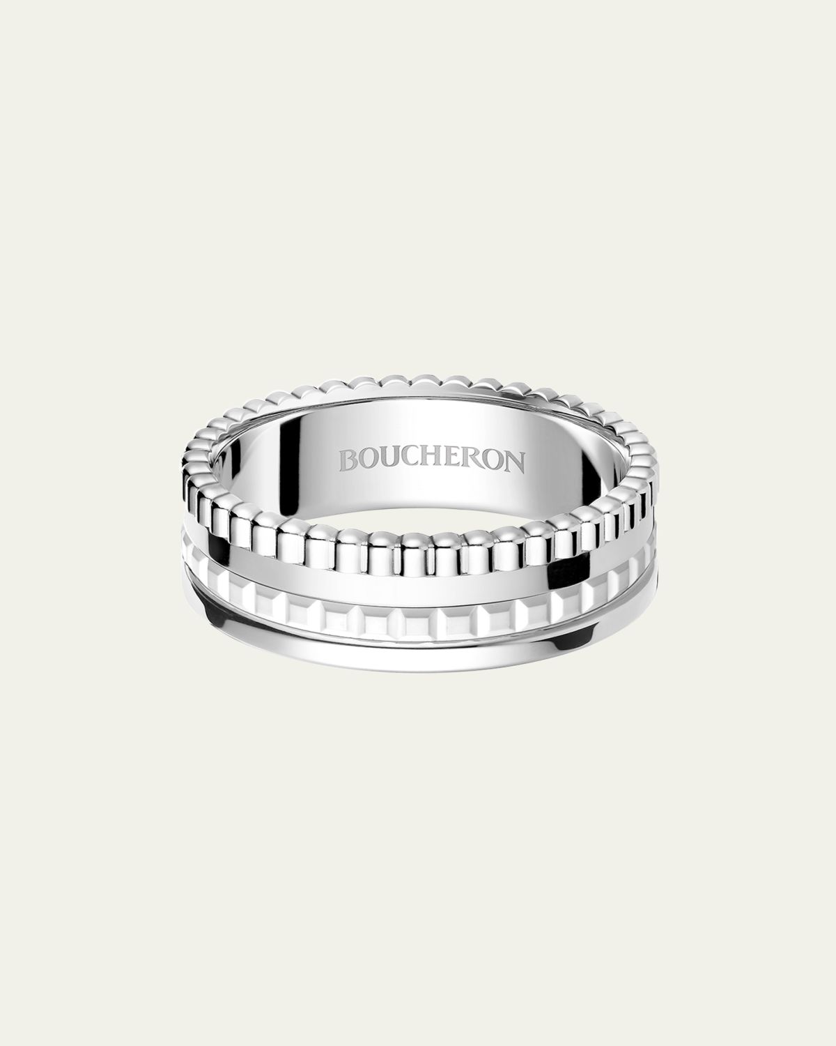 Boucheron 18K White Gold Quatre Double White Edition Small Ring