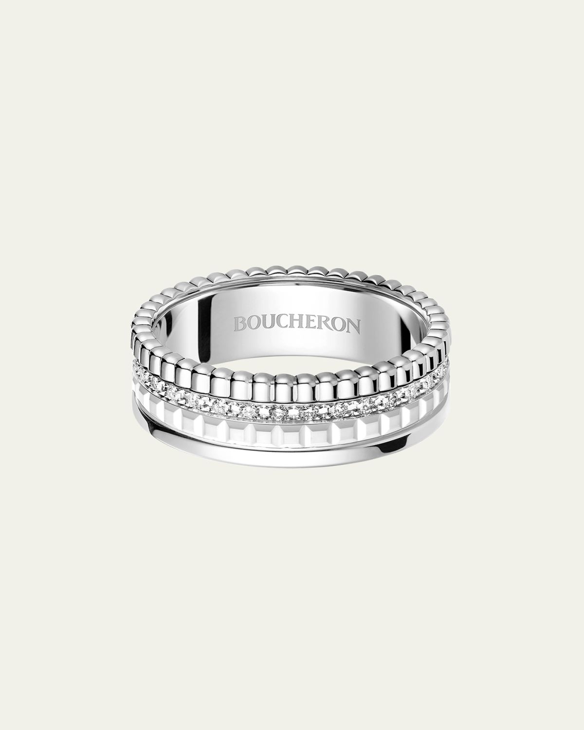 Boucheron 18K White Gold Quatre Double White Edition Small Ring