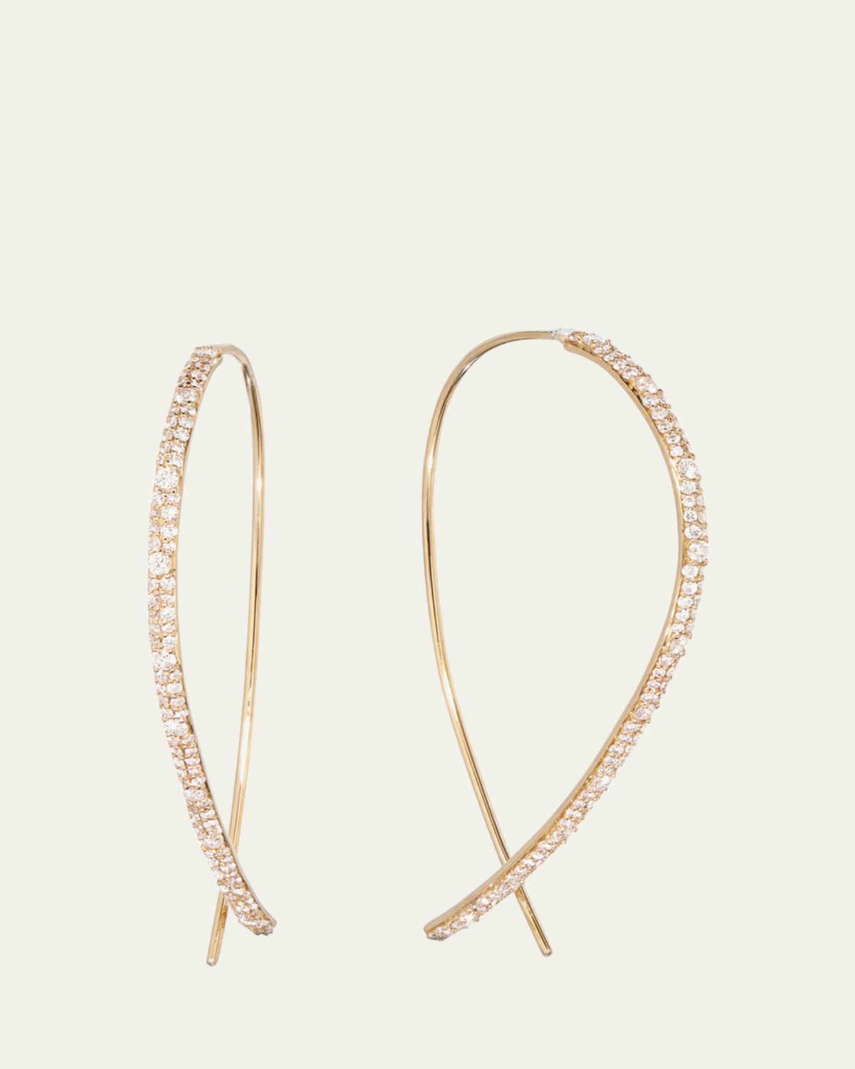 Lana 14K Yellow Gold Mega Flawless Upside Down Diamond Hoop Earrings, 50mm