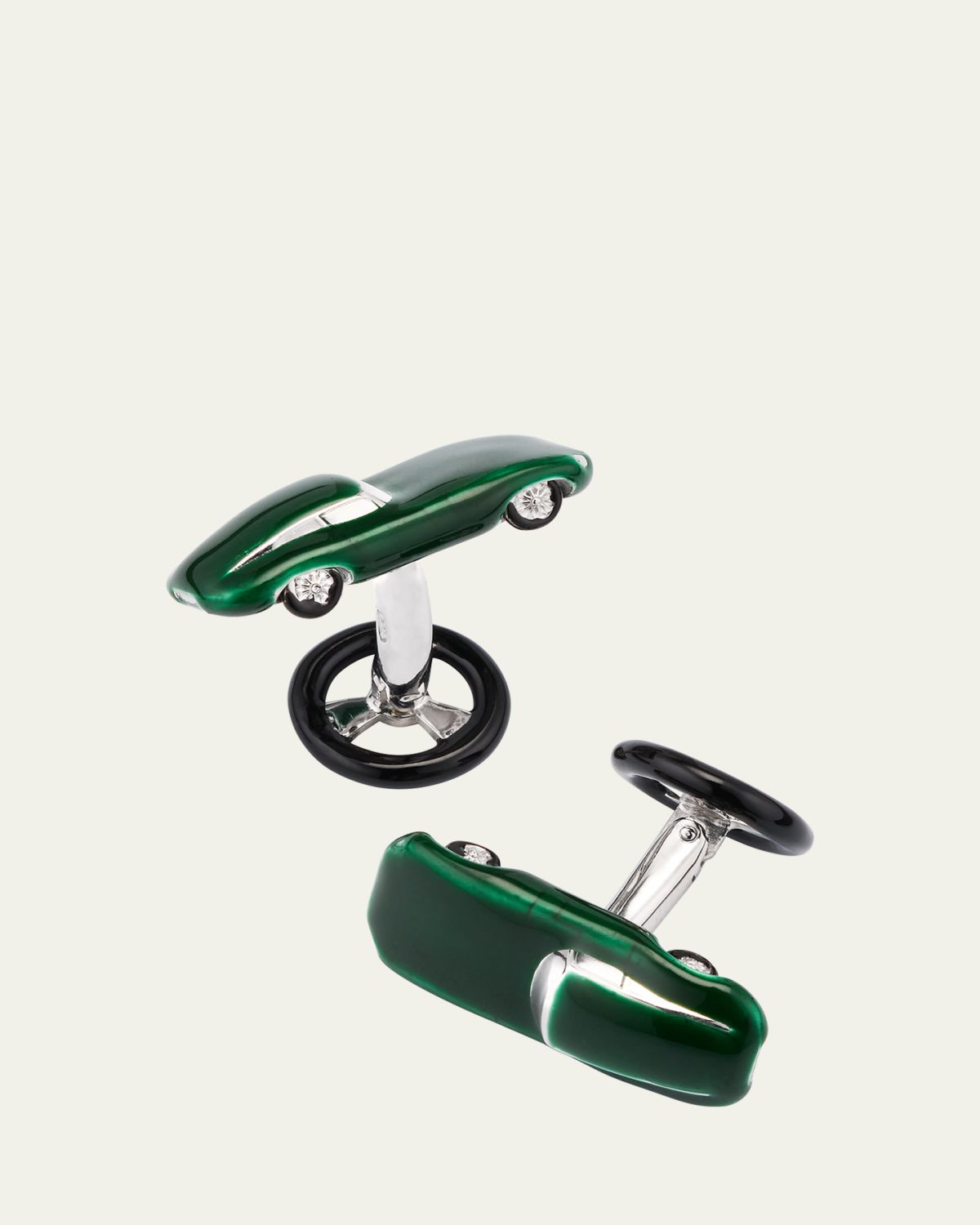 Jan Leslie Men's Sports Car Enamel Sterling Silver Cufflinks | Thumbnail 5
