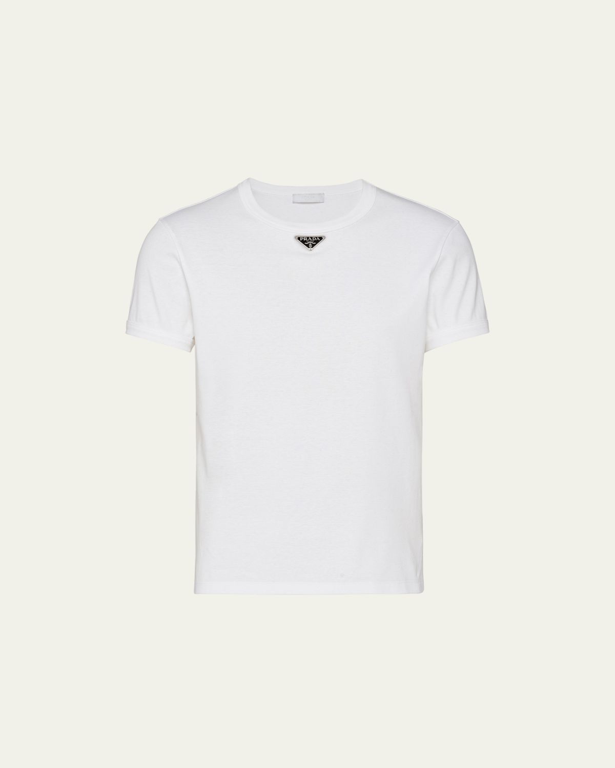 Prada Men's T-Shirt with Enameled Triangle Logo