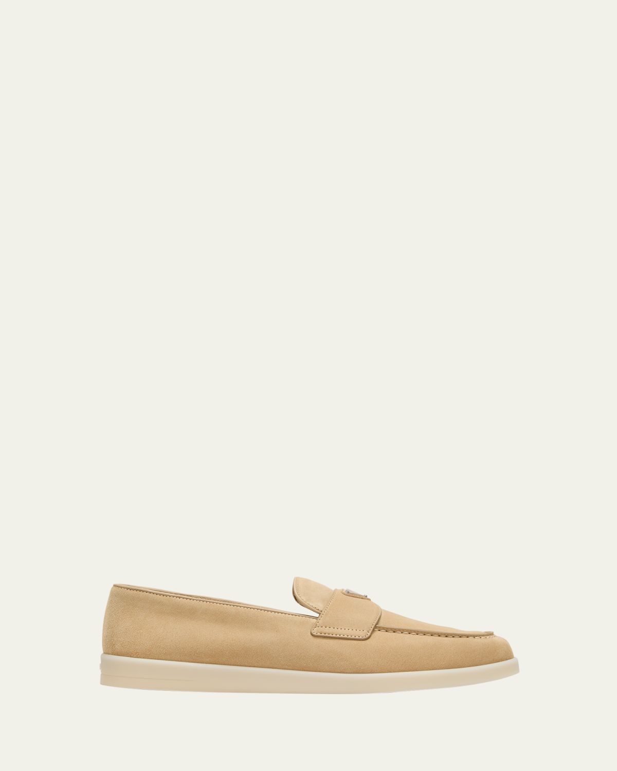 Prada Men's Saint Tropez Triangle Logo Suede Loafers | Thumbnail 8