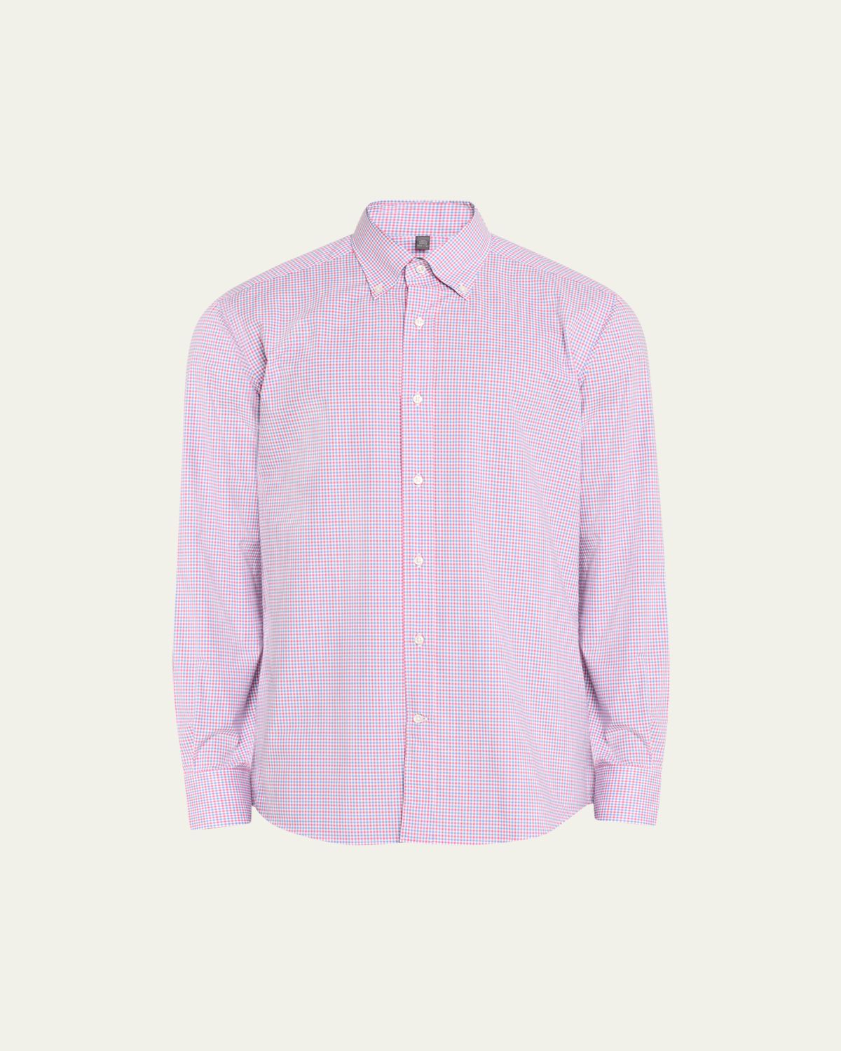 Bergdorf Goodman Men's Cotton Micro-Check Sport Shirt | Thumbnail 6 Bergdorf Goodman Men's Cotton Micro-Check Sport Shirt | Thumbnail 6