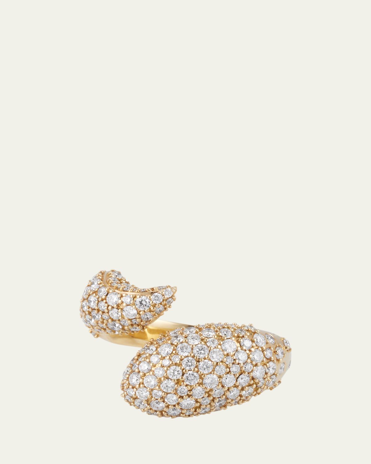 Monica Rich Kosann Perseverance Fish Pave Diamond 18K Gold Ring