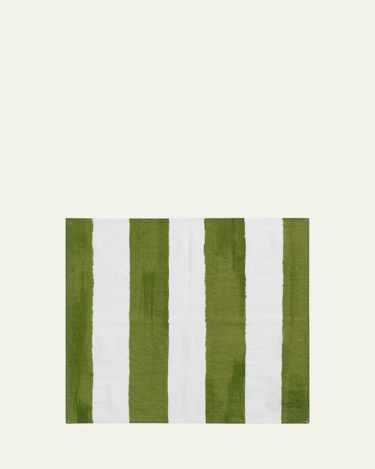 SUMMERILL & BISHOP Avocado Green Stripe Napkins, 20" Square